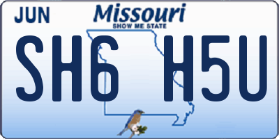 MO license plate SH6H5U