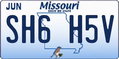 MO license plate SH6H5V
