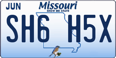 MO license plate SH6H5X
