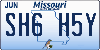 MO license plate SH6H5Y