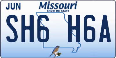 MO license plate SH6H6A