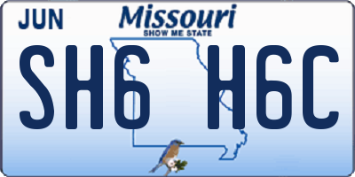 MO license plate SH6H6C
