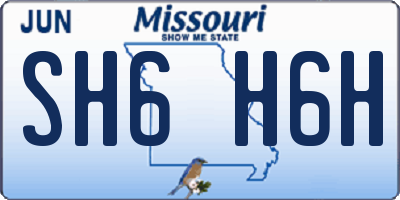 MO license plate SH6H6H