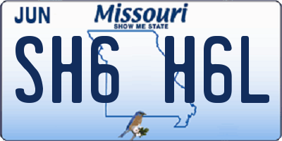 MO license plate SH6H6L