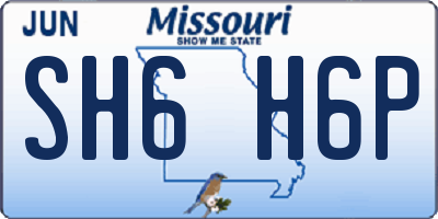 MO license plate SH6H6P