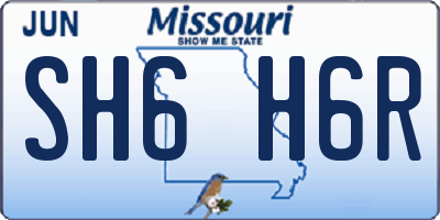 MO license plate SH6H6R