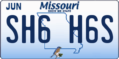 MO license plate SH6H6S