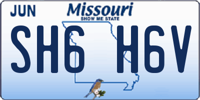 MO license plate SH6H6V
