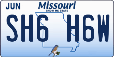 MO license plate SH6H6W
