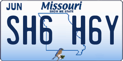 MO license plate SH6H6Y