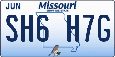 MO license plate SH6H7G