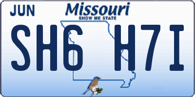 MO license plate SH6H7I