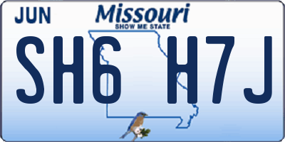 MO license plate SH6H7J