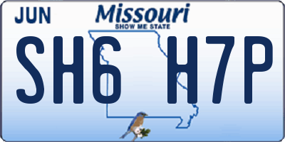 MO license plate SH6H7P
