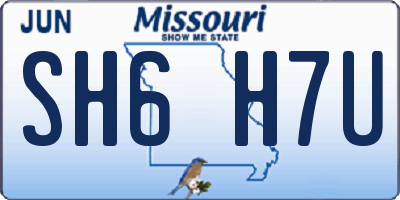MO license plate SH6H7U