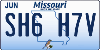 MO license plate SH6H7V
