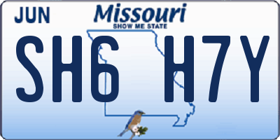 MO license plate SH6H7Y