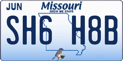 MO license plate SH6H8B