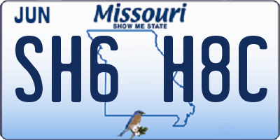 MO license plate SH6H8C