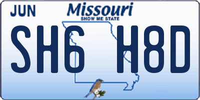 MO license plate SH6H8D