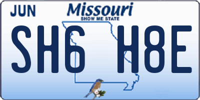 MO license plate SH6H8E