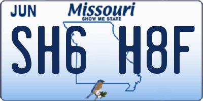 MO license plate SH6H8F