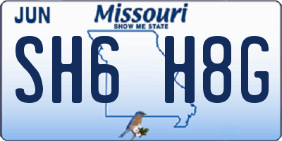 MO license plate SH6H8G