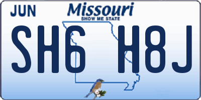 MO license plate SH6H8J