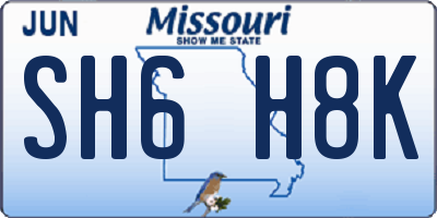 MO license plate SH6H8K