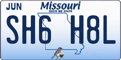 MO license plate SH6H8L
