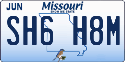 MO license plate SH6H8M