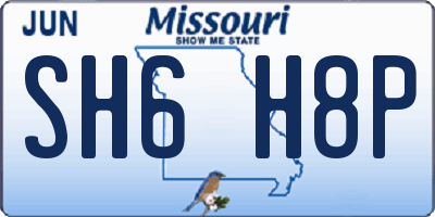 MO license plate SH6H8P