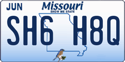MO license plate SH6H8Q