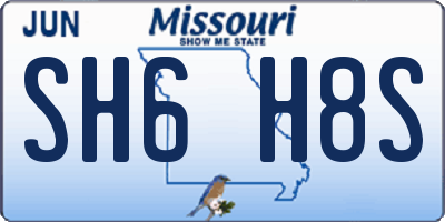 MO license plate SH6H8S