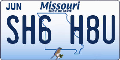 MO license plate SH6H8U