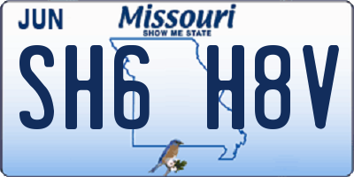 MO license plate SH6H8V