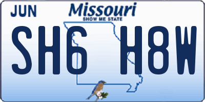 MO license plate SH6H8W