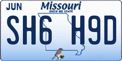 MO license plate SH6H9D