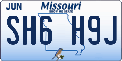 MO license plate SH6H9J