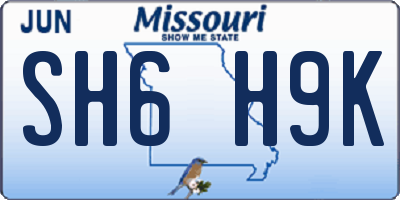 MO license plate SH6H9K