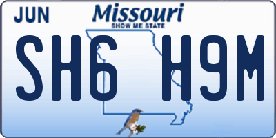 MO license plate SH6H9M
