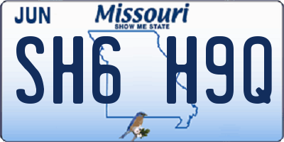 MO license plate SH6H9Q