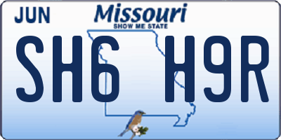 MO license plate SH6H9R