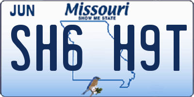 MO license plate SH6H9T