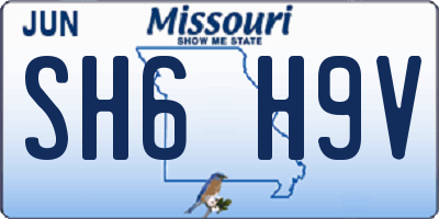 MO license plate SH6H9V