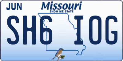 MO license plate SH6I0G