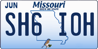 MO license plate SH6I0H