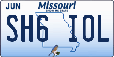MO license plate SH6I0L