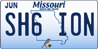 MO license plate SH6I0N