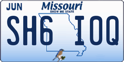 MO license plate SH6I0Q